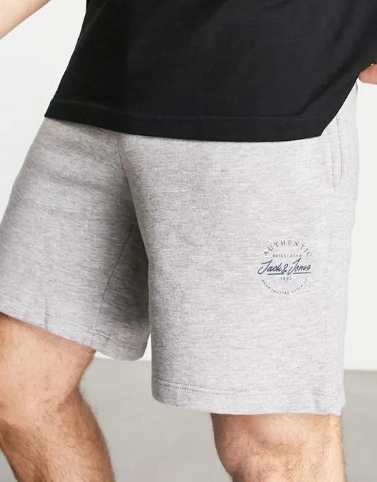 jersey shorts in light gray melange