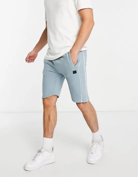 jersey shorts with piping in pale blue - part of a set