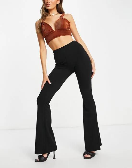 jersey suit kickflare pant in black