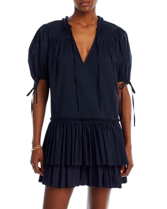 Jessalyn Cotton Blend Double Layer Mini Dress