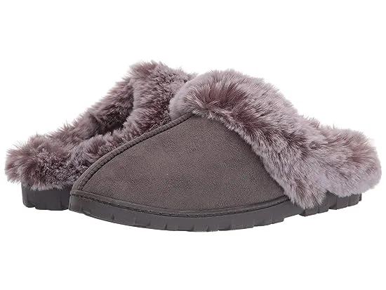 Jessica Simpson Women's Faux Fur Clog - Comfy Furry Soft Indoor House Slippers with Memory Foam