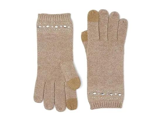 Jewel Border Knit Gloves