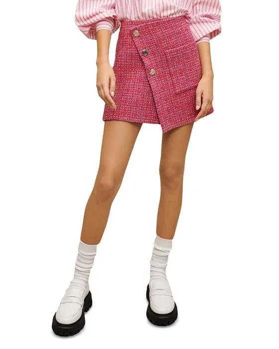 Jolia Tweed Asymmetric Mini Skirt