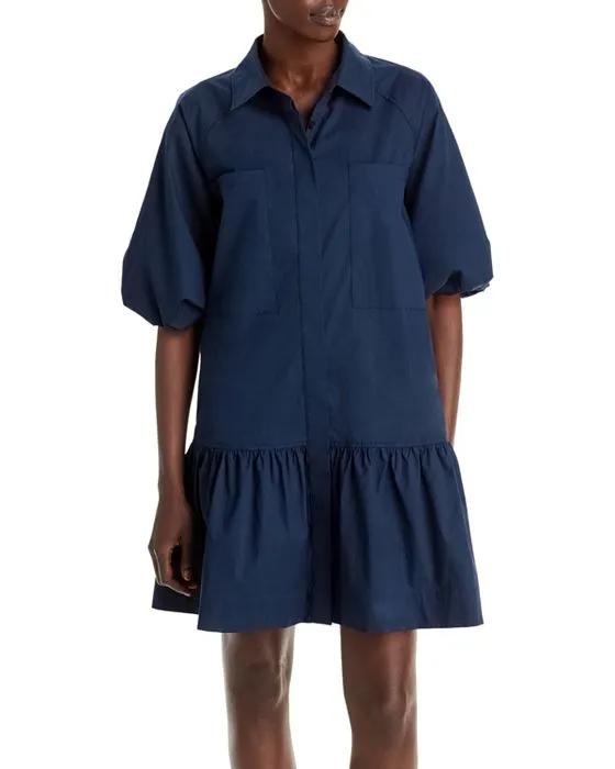 Jonathan Crissy Puff Sleeve Shirt Dress