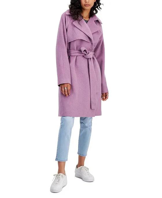 Junior's Trendy Belted Wrap Coat, Created for Macy's