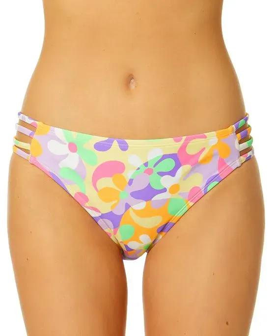Juniors' Dazy Daisy Strappy-Side Hipster Bikini Bottoms, Created for Macy's