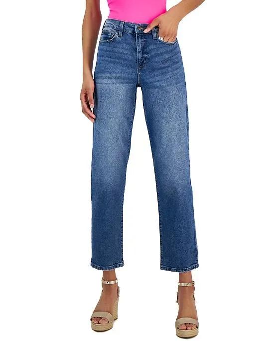 Juniors' High Rise Straight Jeans
