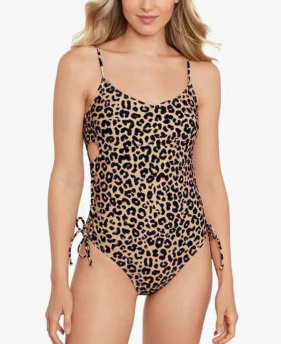 Juniors' Lace-Up Side One-Piece Swimsuit, Created For Macy's