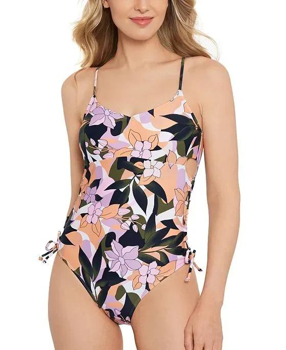 Juniors' Lace-Up-Side One-Piece Swimsuit, Created for Macy's