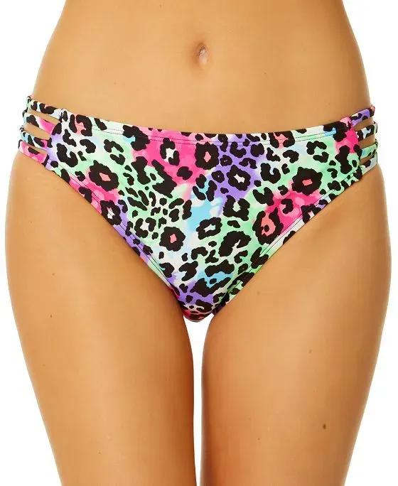 Juniors' Leopard Love Strappy-Side Hipster Bikini Bottoms, Created for Macy's
