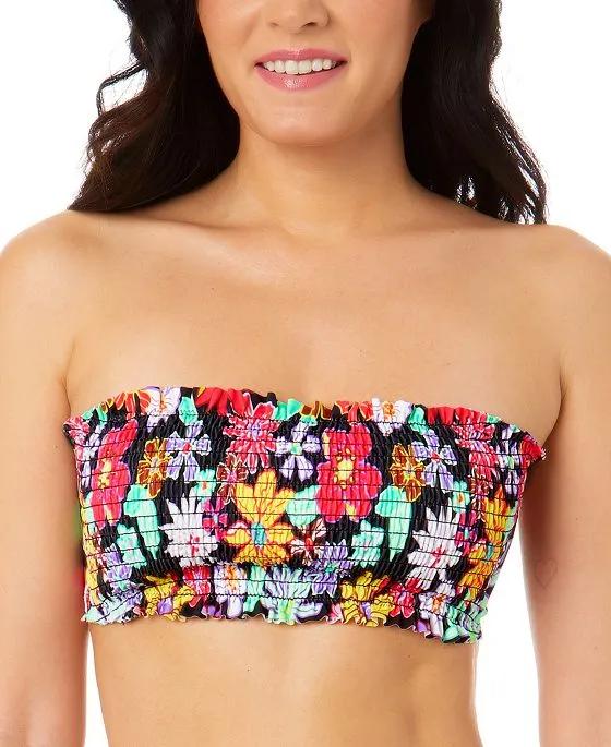 Juniors' Penny Lane Smocked Bandeau Bikini Top, Created for Macy's