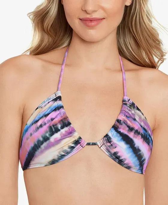Juniors' Printed 3-Way Convertible Bra Swimsuit Top, Created for Macy's