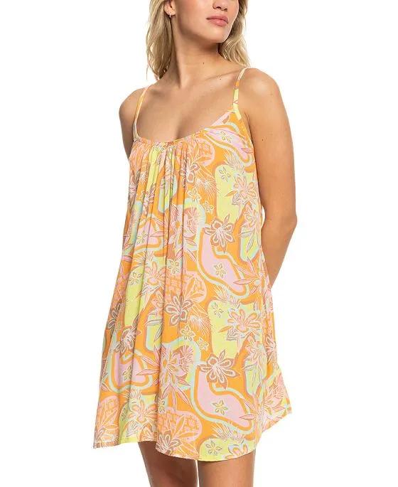 Juniors' Printed Summer Adventures Dress Cover-Up