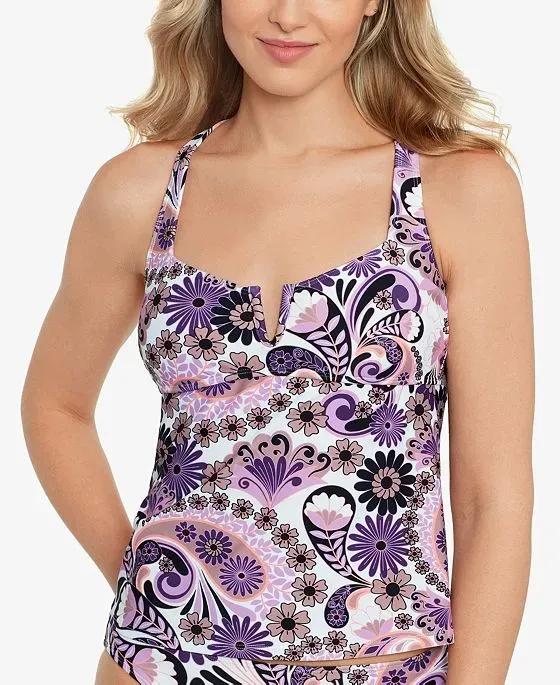 Juniors' Printed V-Wire Tankini Top, Created For Macy's