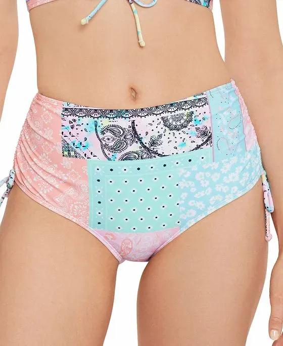 Juniors' Side-Shirred High-Waist Bikini Bottoms, Created for Macys 