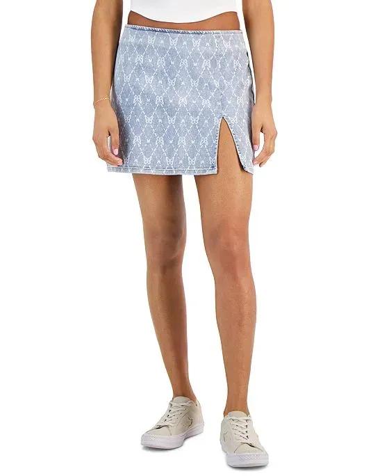 Juniors' Slit-Detail Ultra Mini Skirt, Created for Macy's