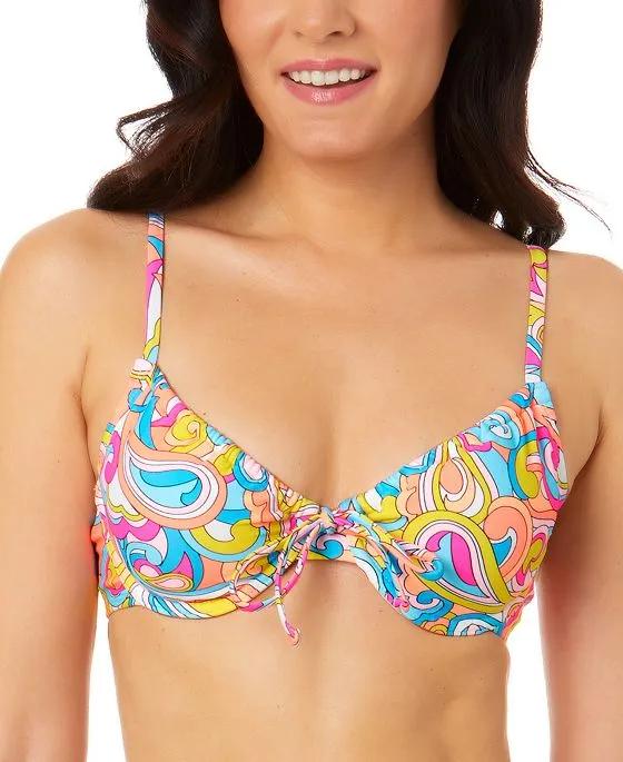Juniors' Swirl Girl Underwire Bralette Bikini Top, Created for Macy's 