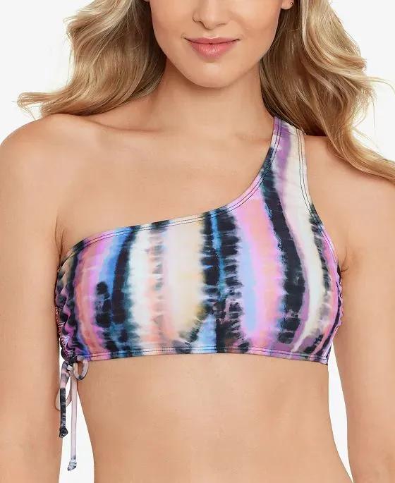 Juniors' Tie-Dyed One-Shoulder Bikini Top, Created for Macy's