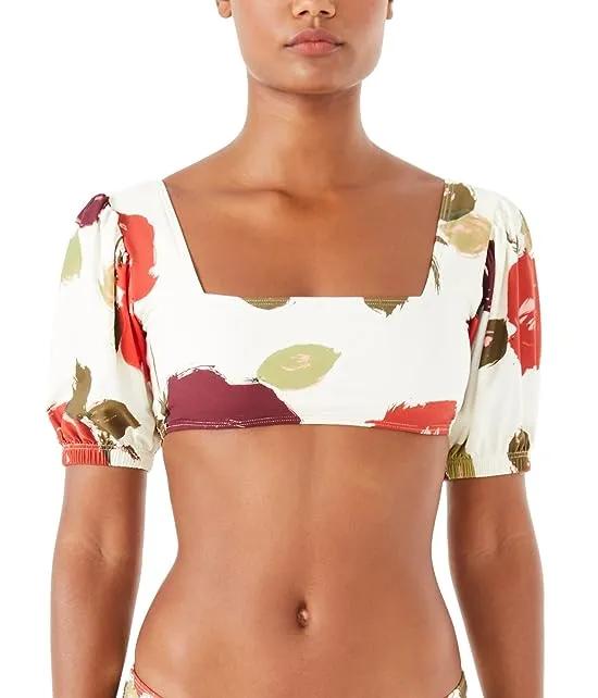 Just Rosy Puff Sleeve Bikini Top