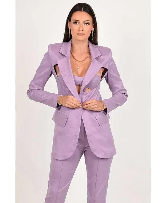Keagan Cutout Lilac Women's Blazer