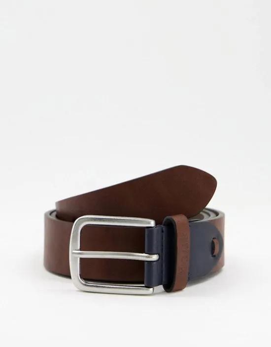 keeper buckle belt in brown leather