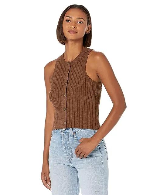 Kendale Button-Front Crop Sweater Tank