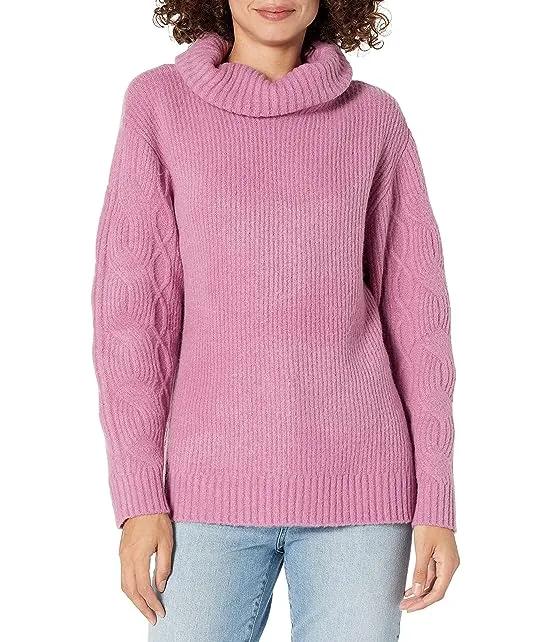 KENDALL + KYLIE Women's Turtle Neck Rib Sweater