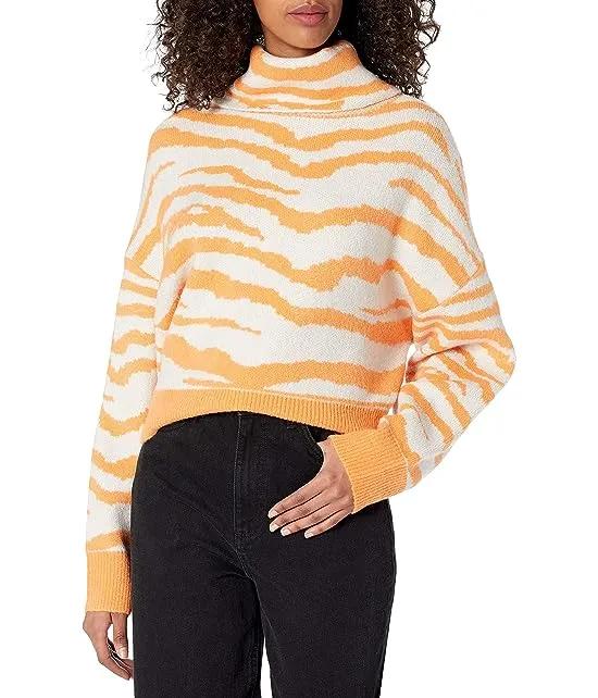 KENDALL + KYLIE Women's Turtle Neck Sweater with Slit