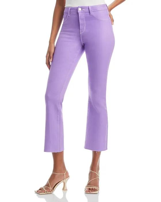 Kendra High Rise Crop Flare Jeans in Orchid