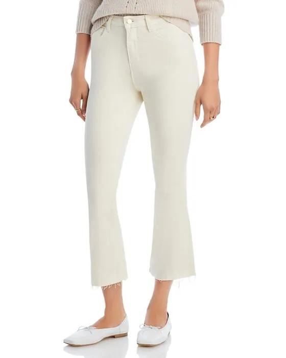 Kendra High Rise Crop Flare Jeans in Vintage White