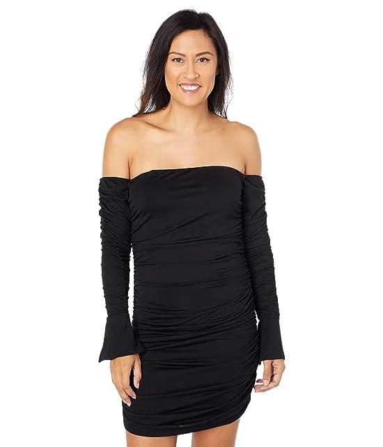 Kerry Ruched Off-the-Shoulder Mini Dress