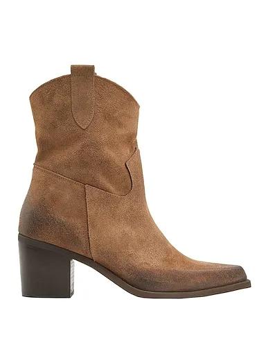 Khaki Ankle boot SPLIT LEATHER WESTERN ANKLE BOOT
