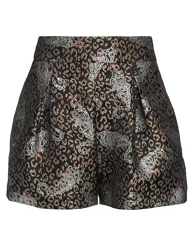 Khaki Brocade Shorts & Bermuda