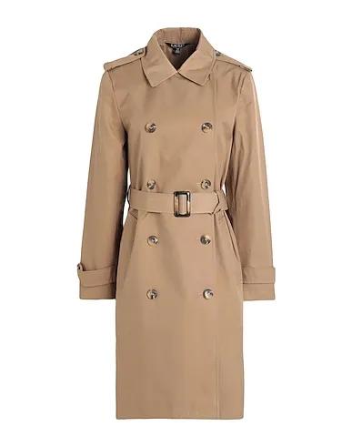 Khaki Double breasted pea coat WATER-REPELLENT BELTED TRENCH COAT
