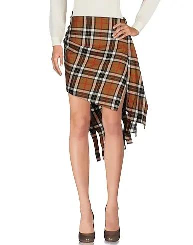 Khaki Flannel Midi skirt