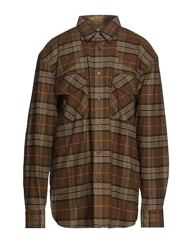 Khaki Flannel Patterned shirt