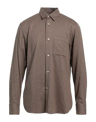 Khaki Flannel Solid color shirt