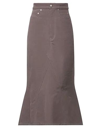 Khaki Gabardine Midi skirt