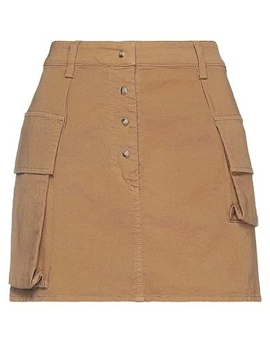 Khaki Gabardine Mini skirt