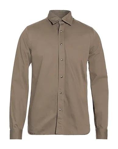 Khaki Gabardine Solid color shirt