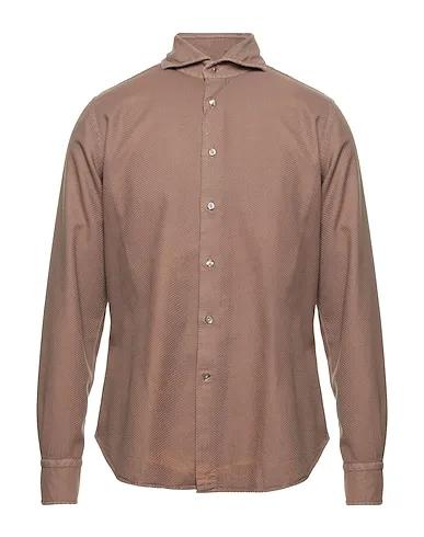 Khaki Jacquard Solid color shirt