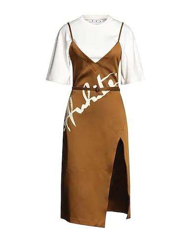Khaki Jersey Midi dress