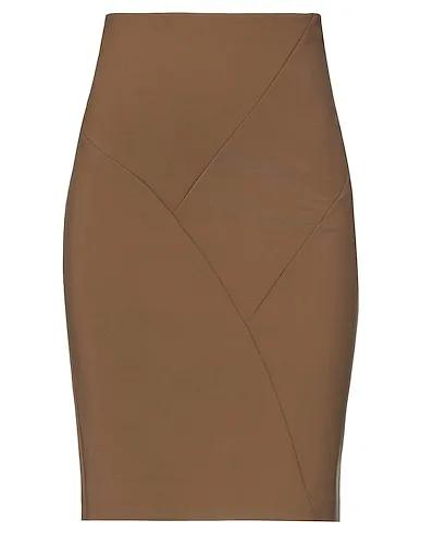 Khaki Jersey Midi skirt