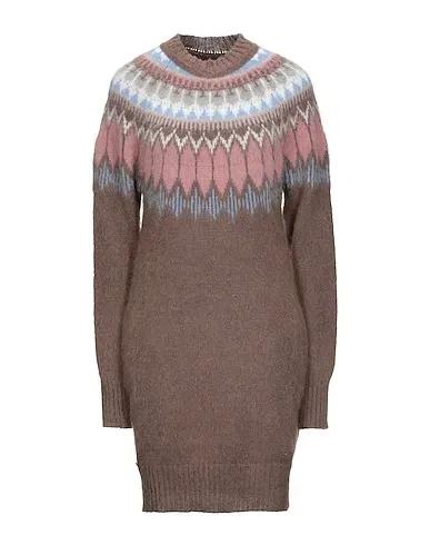 Khaki Knitted Short dress