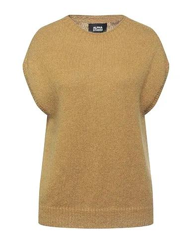 Khaki Knitted Sleeveless sweater