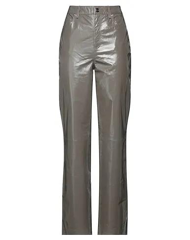 Khaki Leather Casual pants