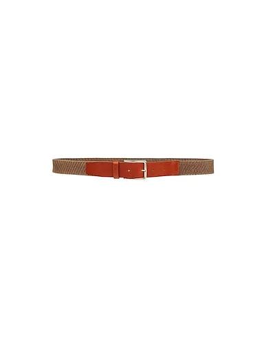 Khaki Leather Fabric belt