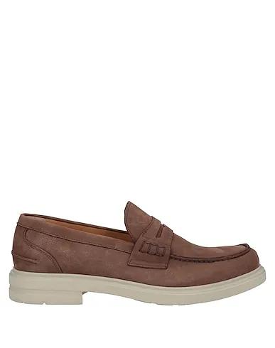 Khaki Leather Loafers