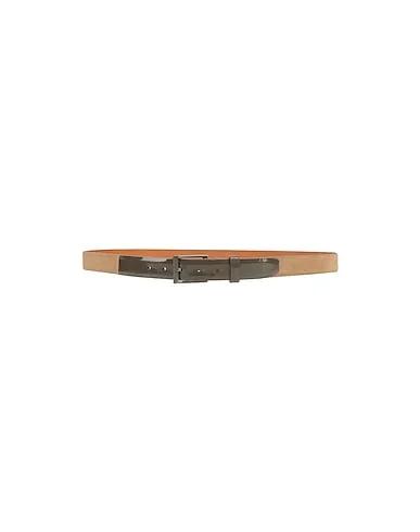 Khaki Leather Regular belt