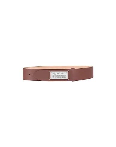 Khaki Leather Regular belt